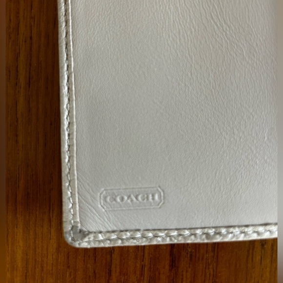 COACH Slim Bifold Wallet | Pearl/Beige Metallic Color | - Picture 3 of 16
